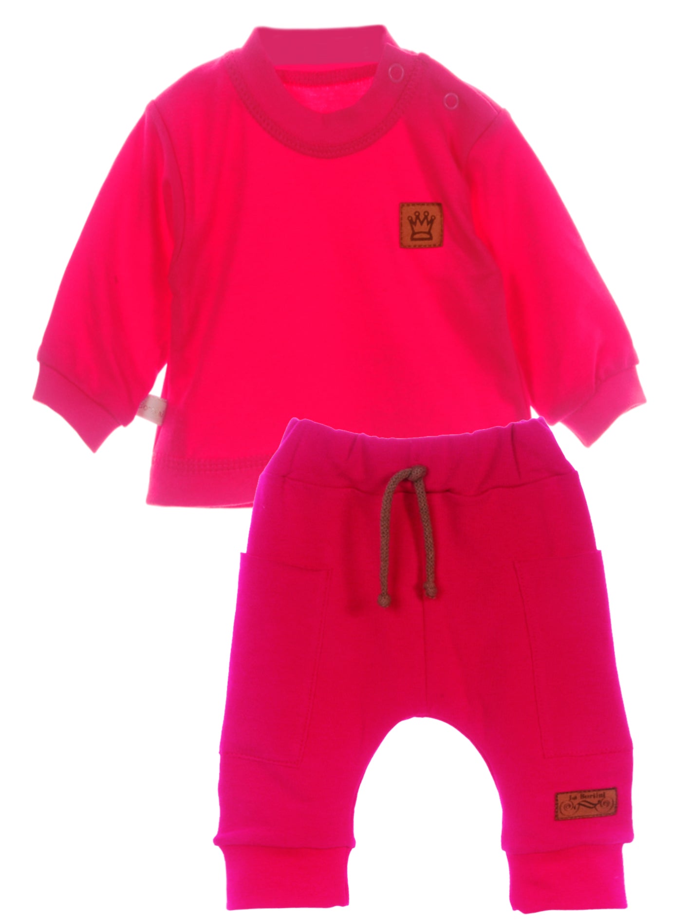 Anzug 2tlg Langarmshirt und Hose Jogginganzug in Pink