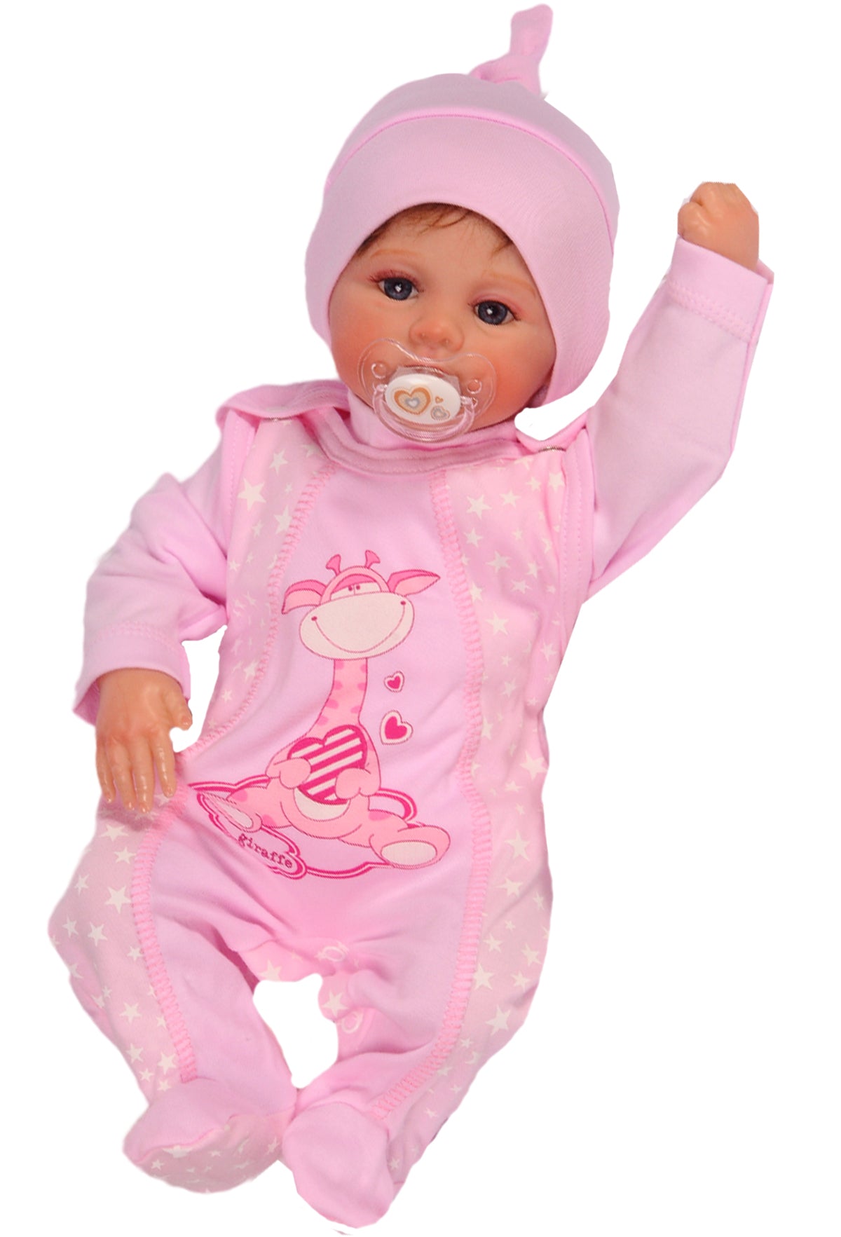 Erstlingsausstattung 5tlg Strampler Jacke Mütze Langarmshirt Lätzchen in Rosa