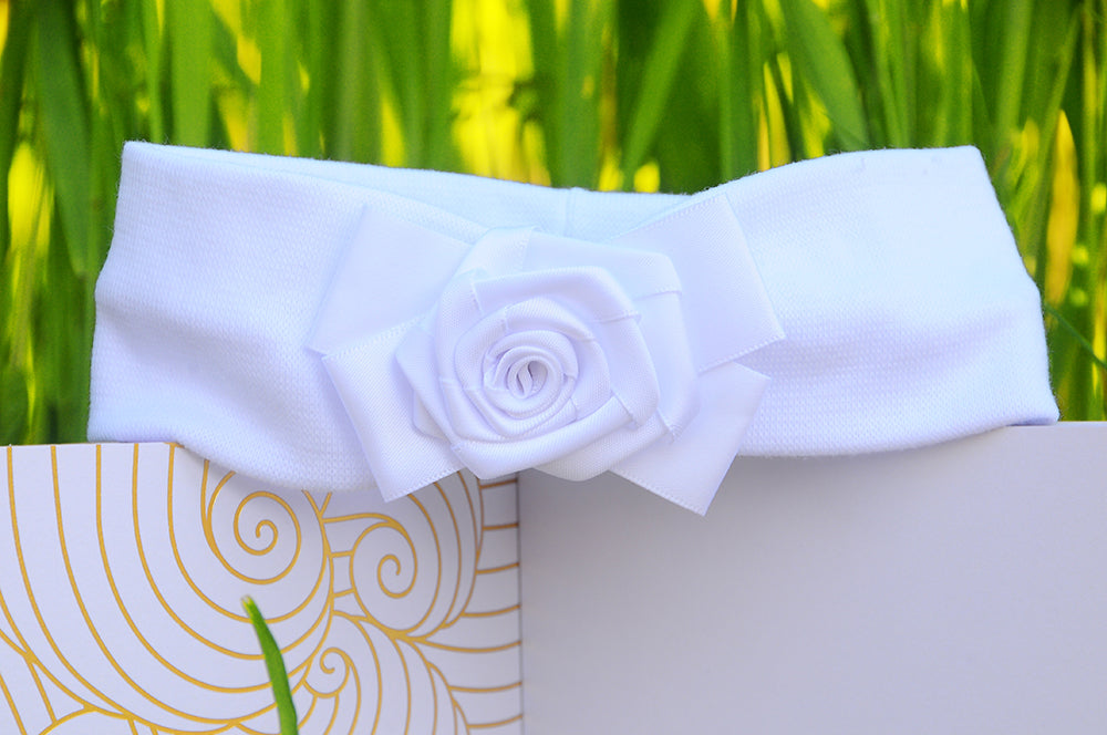 Stirnband für Babys und Kinder ab 0Mon Kopfband in Weiß festlich