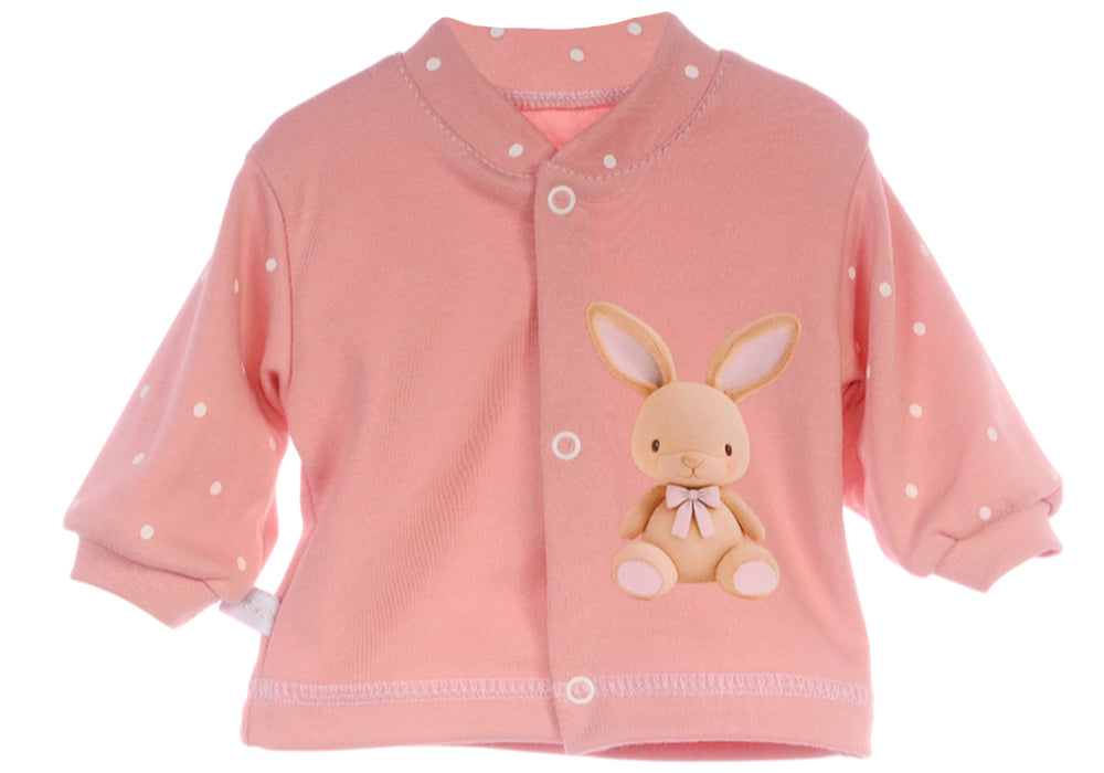 Baby Hemdchen Erstingsshirt in Altrosa mit Hasen Aufdruck
