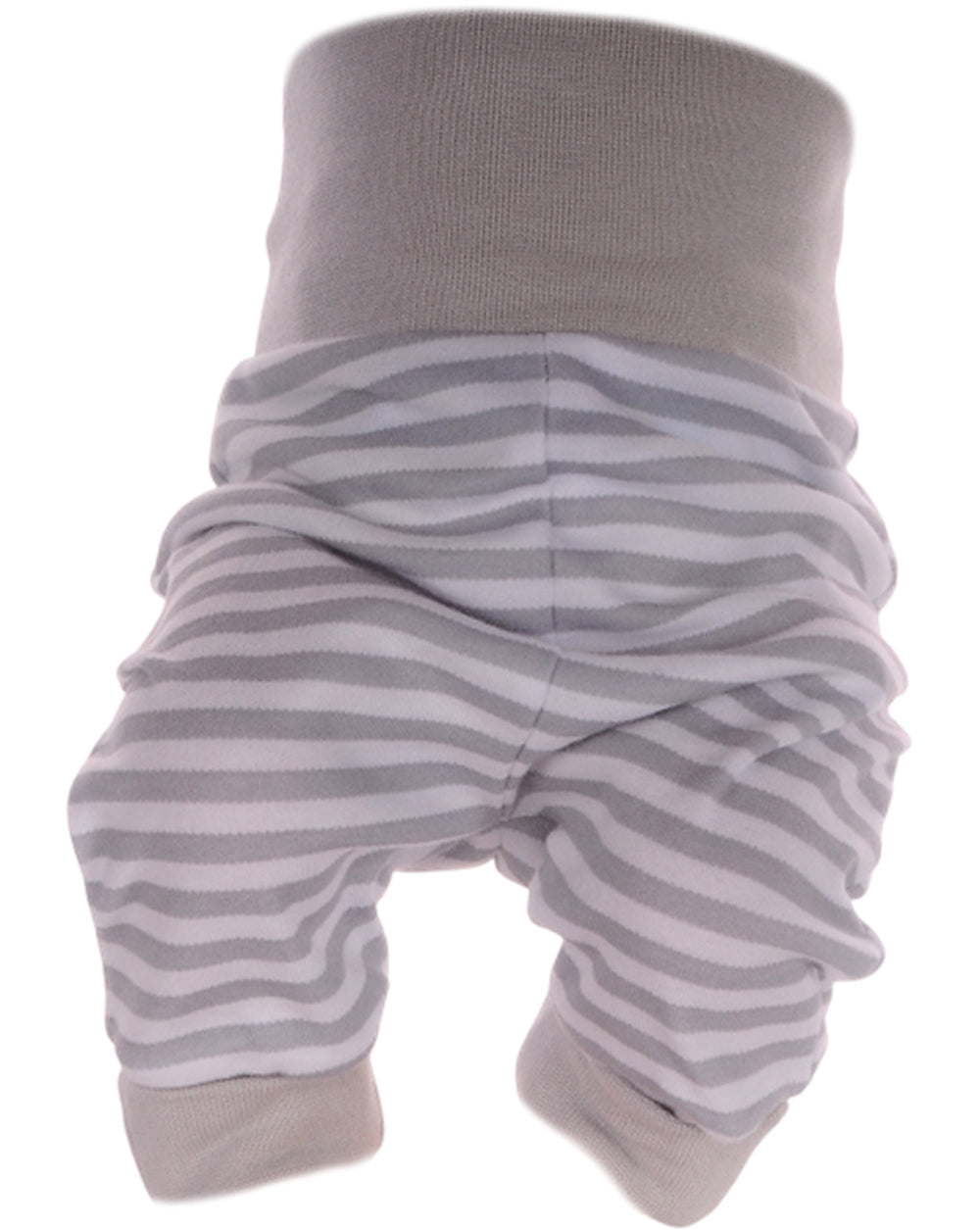 Baby Hose Mitwachshose in Grau gestreift