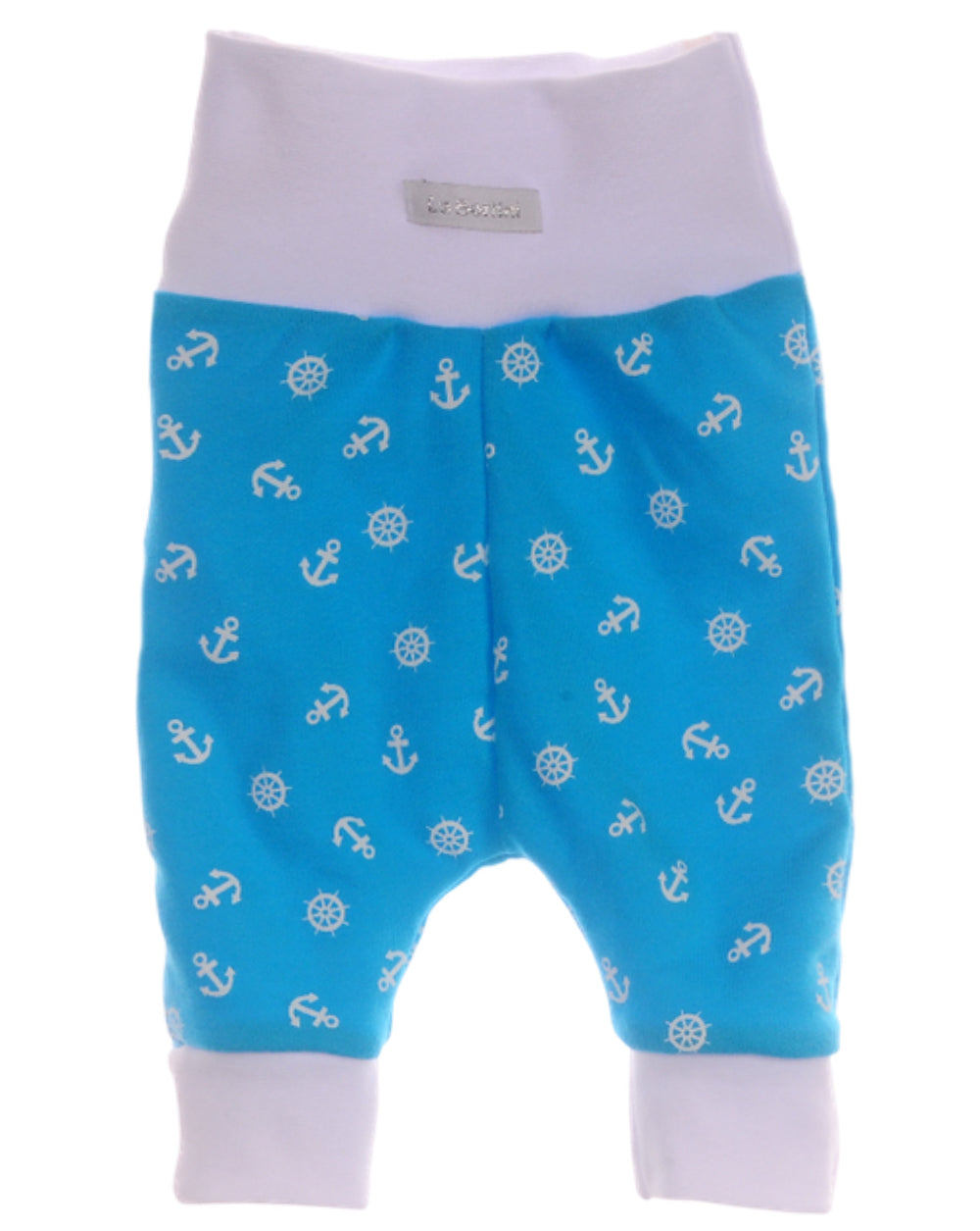 Baby Hose Erstlingshose in Türkis mit Anker Muster