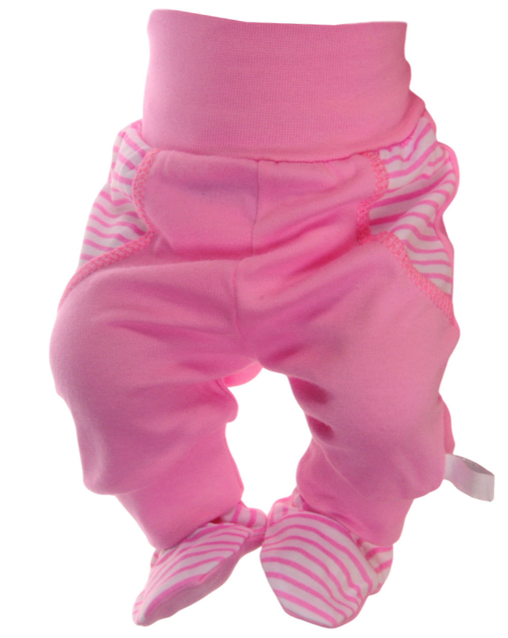 Baby Hose mit Füßchen Erstlingshose in Rosa