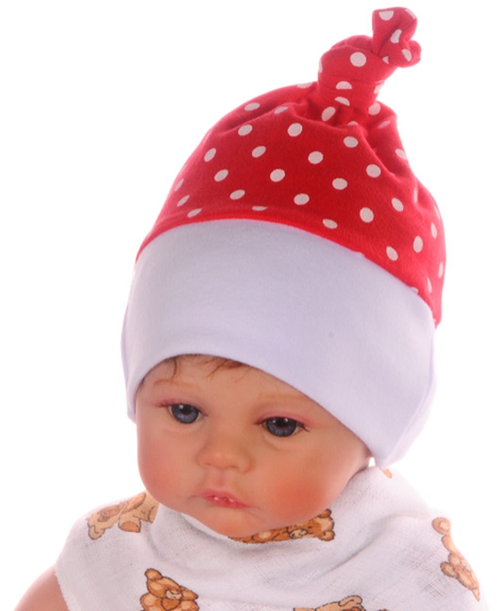 Baby Anzug für Weihnachten Langarmshirt Hose Mütze Socken in weiß rot