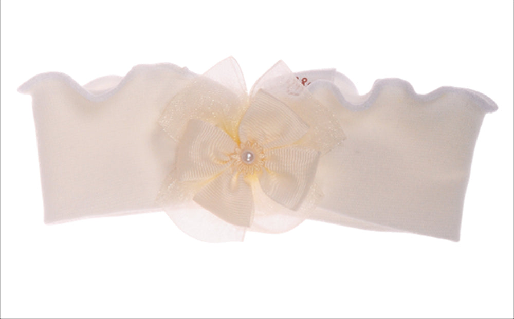 Stirnband Kopfband in Creme mit Blume