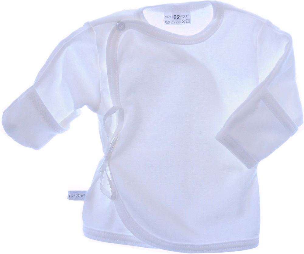 Wickelshirt Baby Wickelhemdchen in Creme Baby Langarmshirt