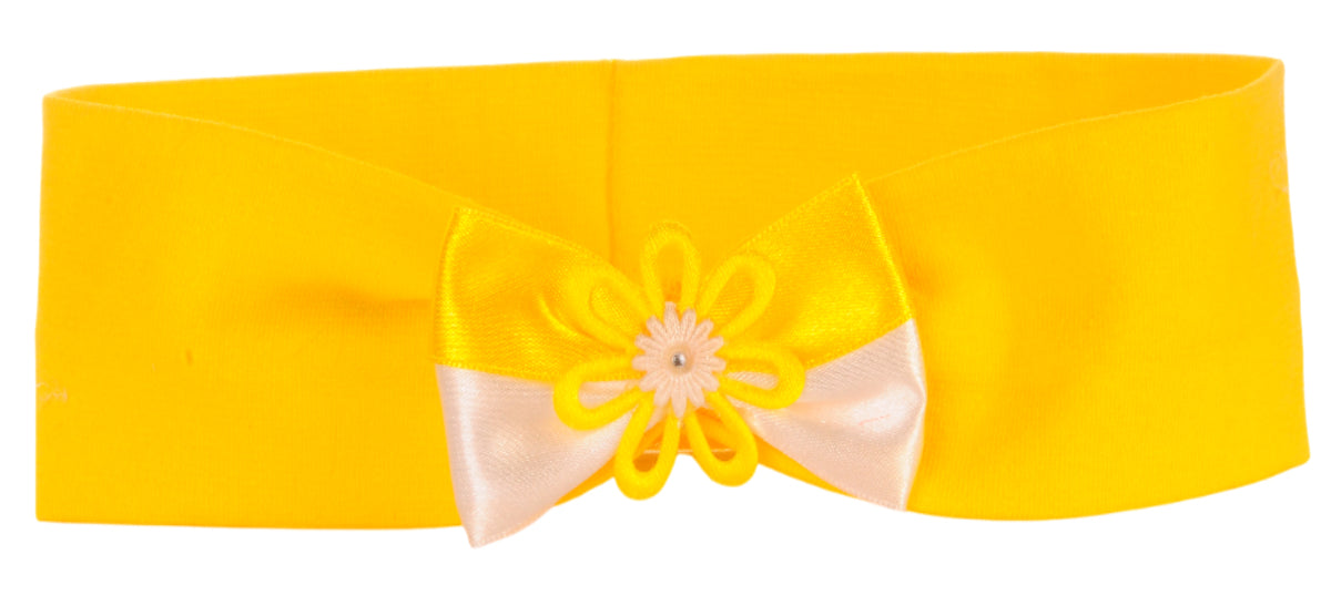 Stirnband Kopfband in Gelb mit Schleife