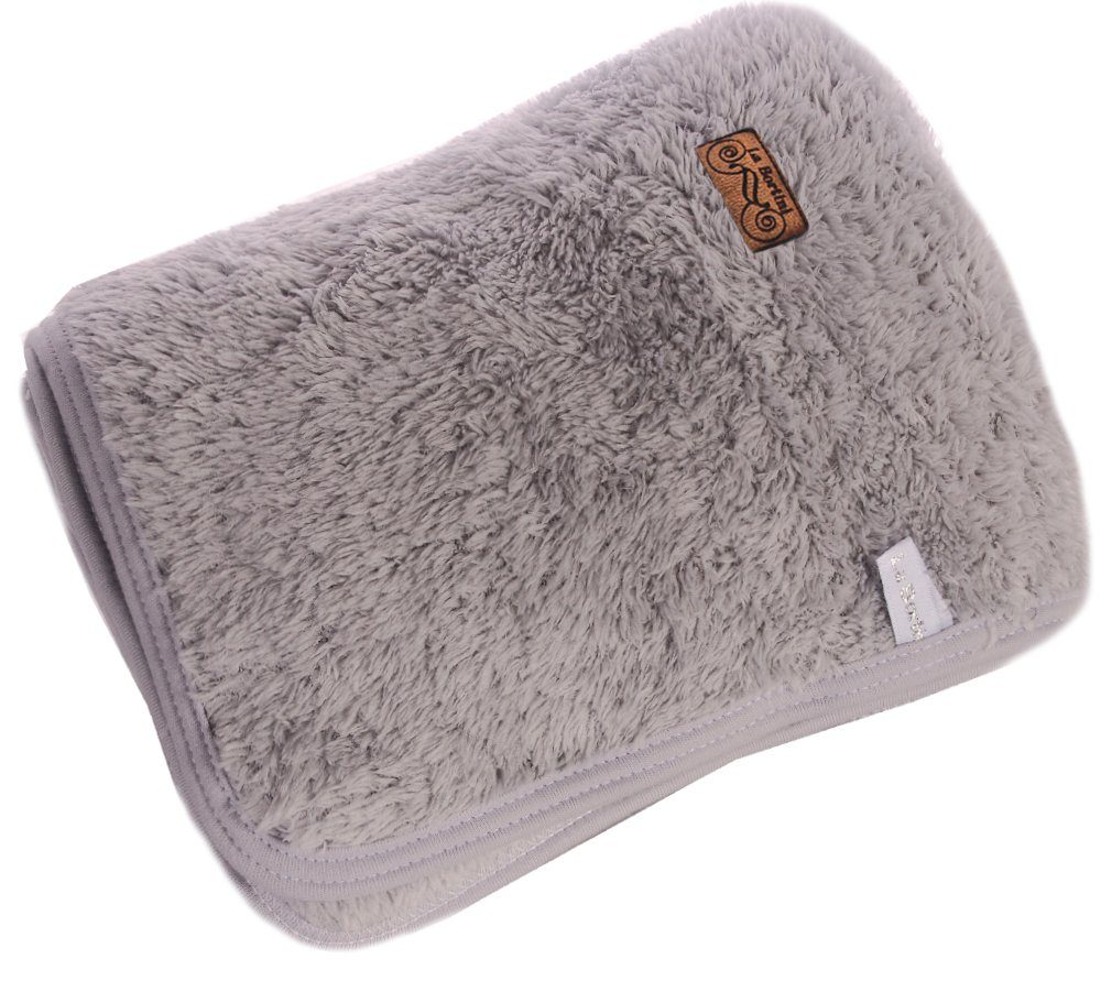 Flauschige Baby Decke Wagendecke in Grau