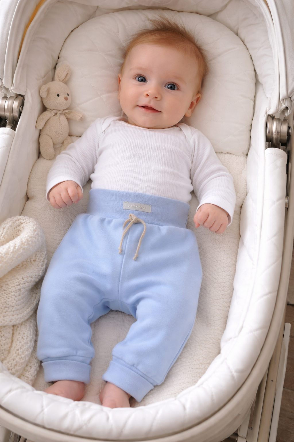 Baby Hose in Hellblau Mitwachshose