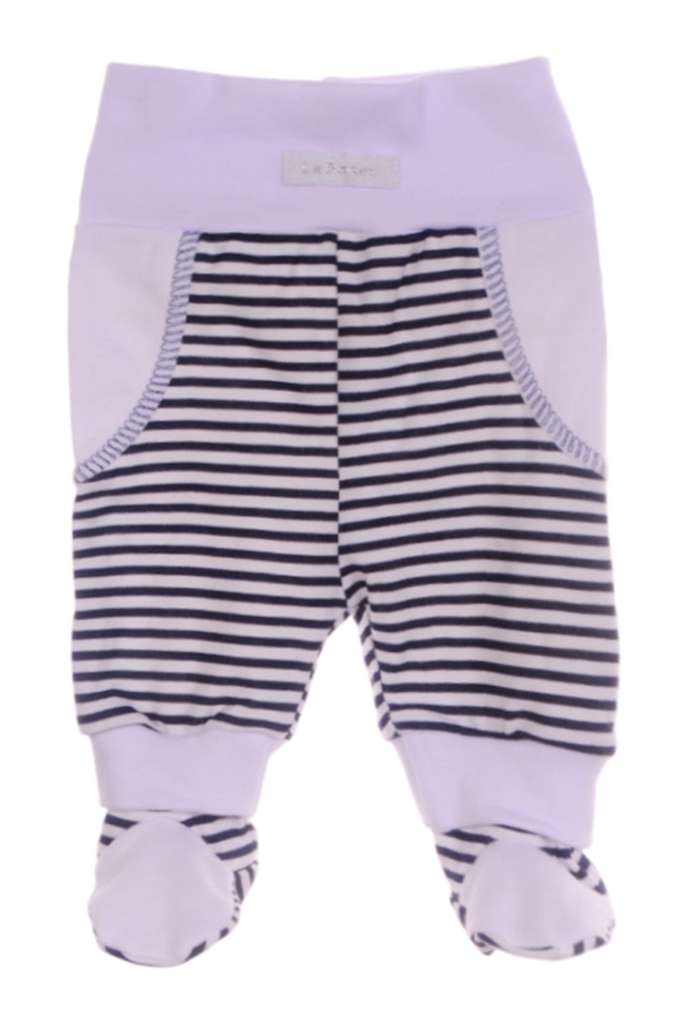 Baby Anzug Langarmshirt und Hose mit Fuß gestreift