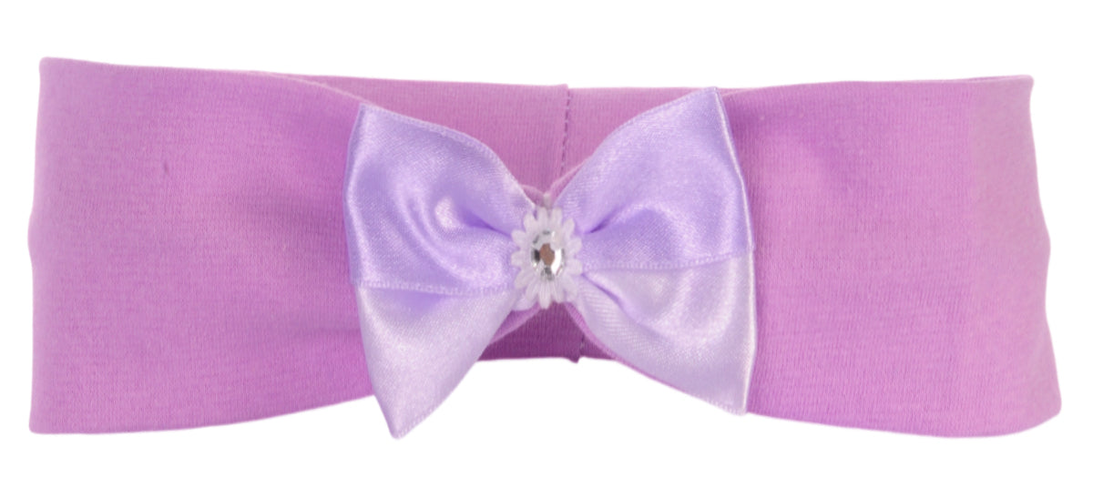 Stirnband Kopfband in Lila mit Schleife