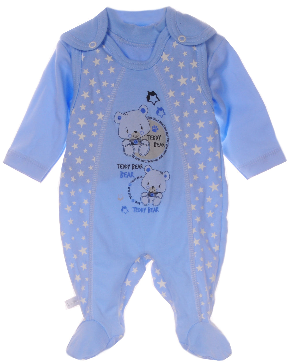 Baby Strampler Mütze Lätzchen Hemdchen Erstlingsausstattung in Blau