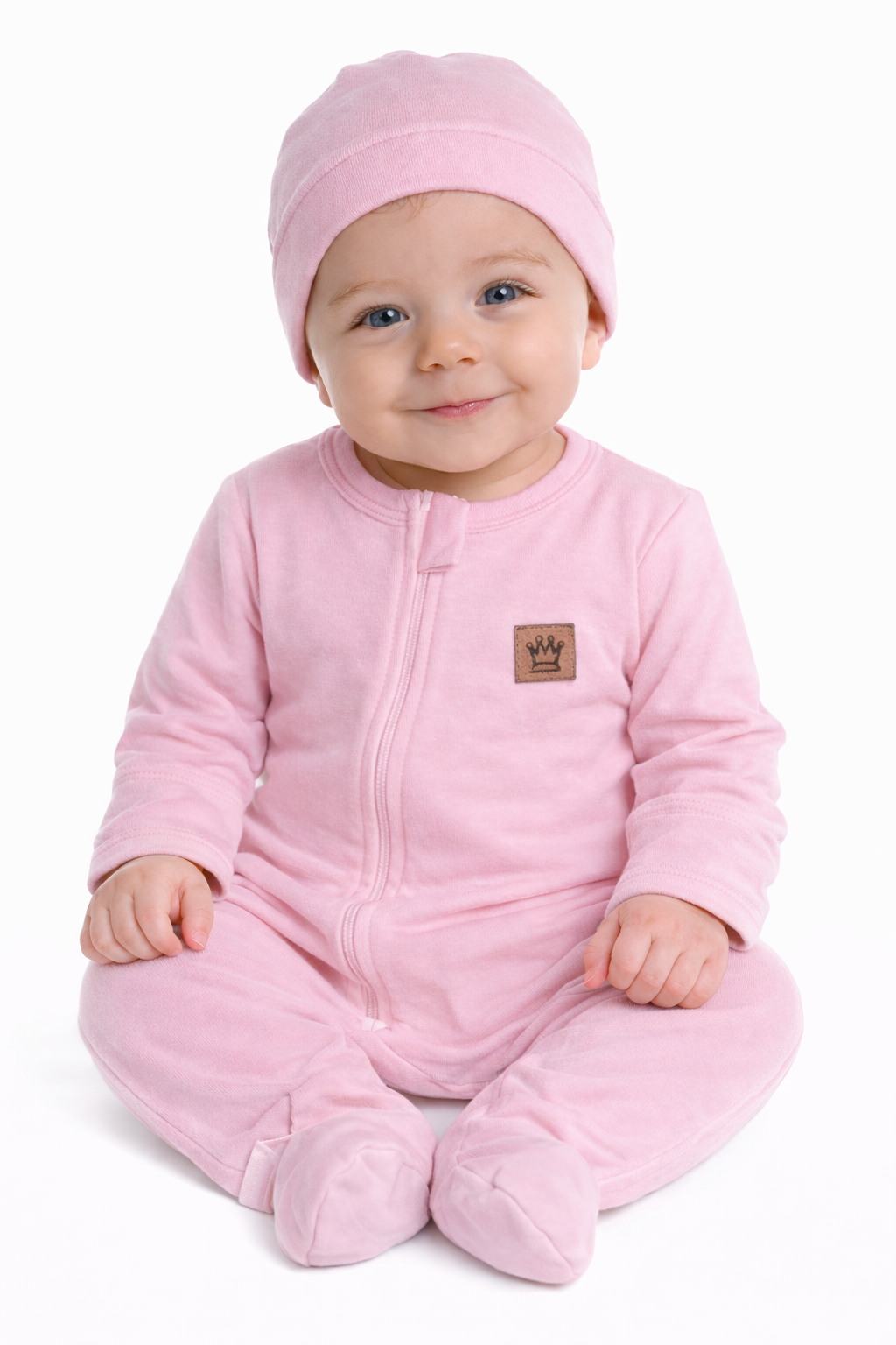 Strampler Overall und Mütze Set 2-teilig in Rosa