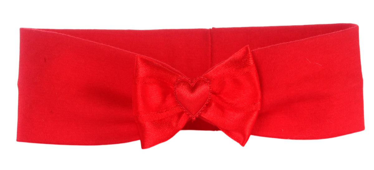 Stirnband Kopfband in Rot mit Schleifchen mit Herz