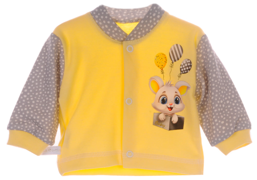 Baby Hemdchen Erstingsshirt in Gelb mit Hasen Aufdruck