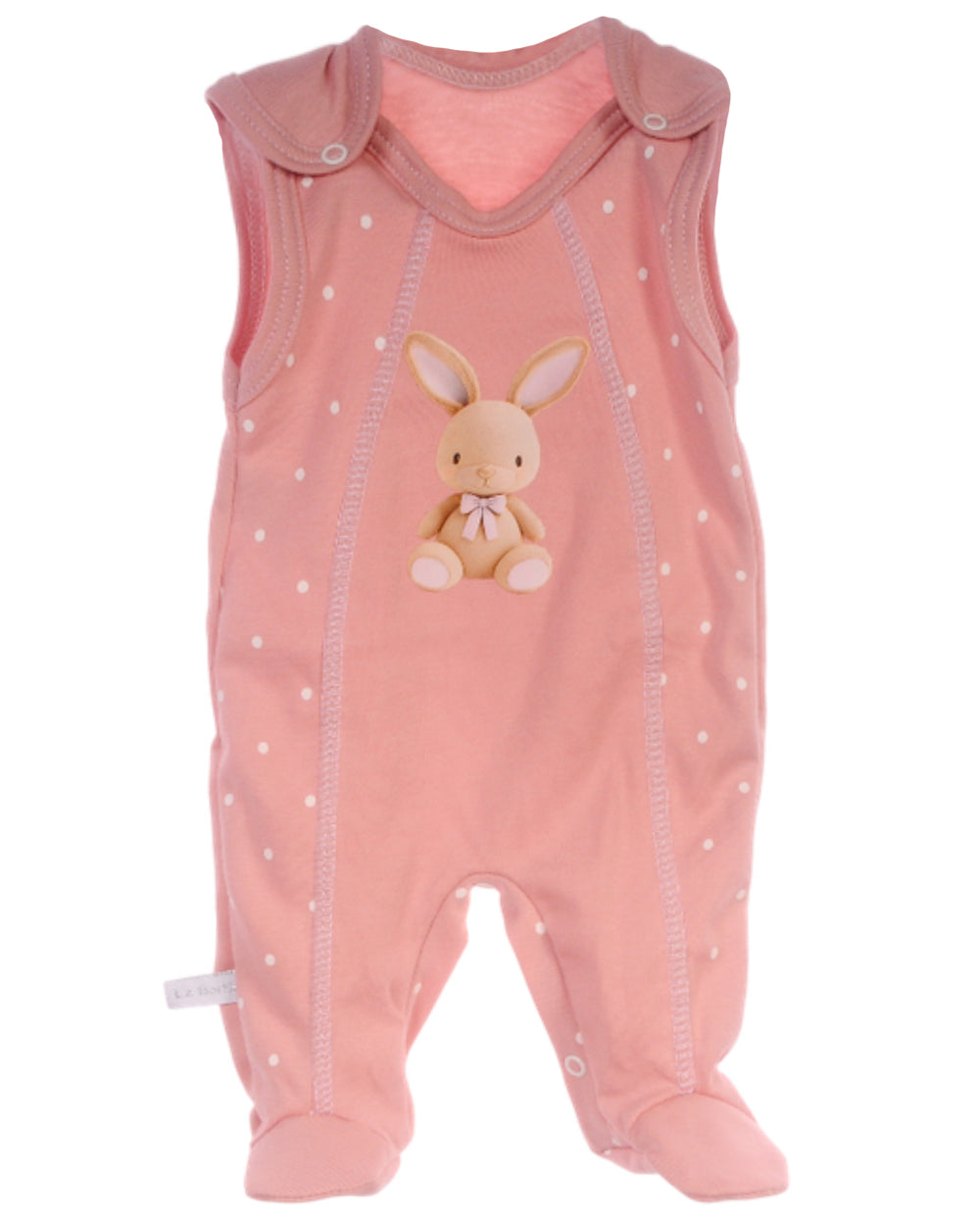 Baby Strampler Einteiler in Puderrosa mit Hasen