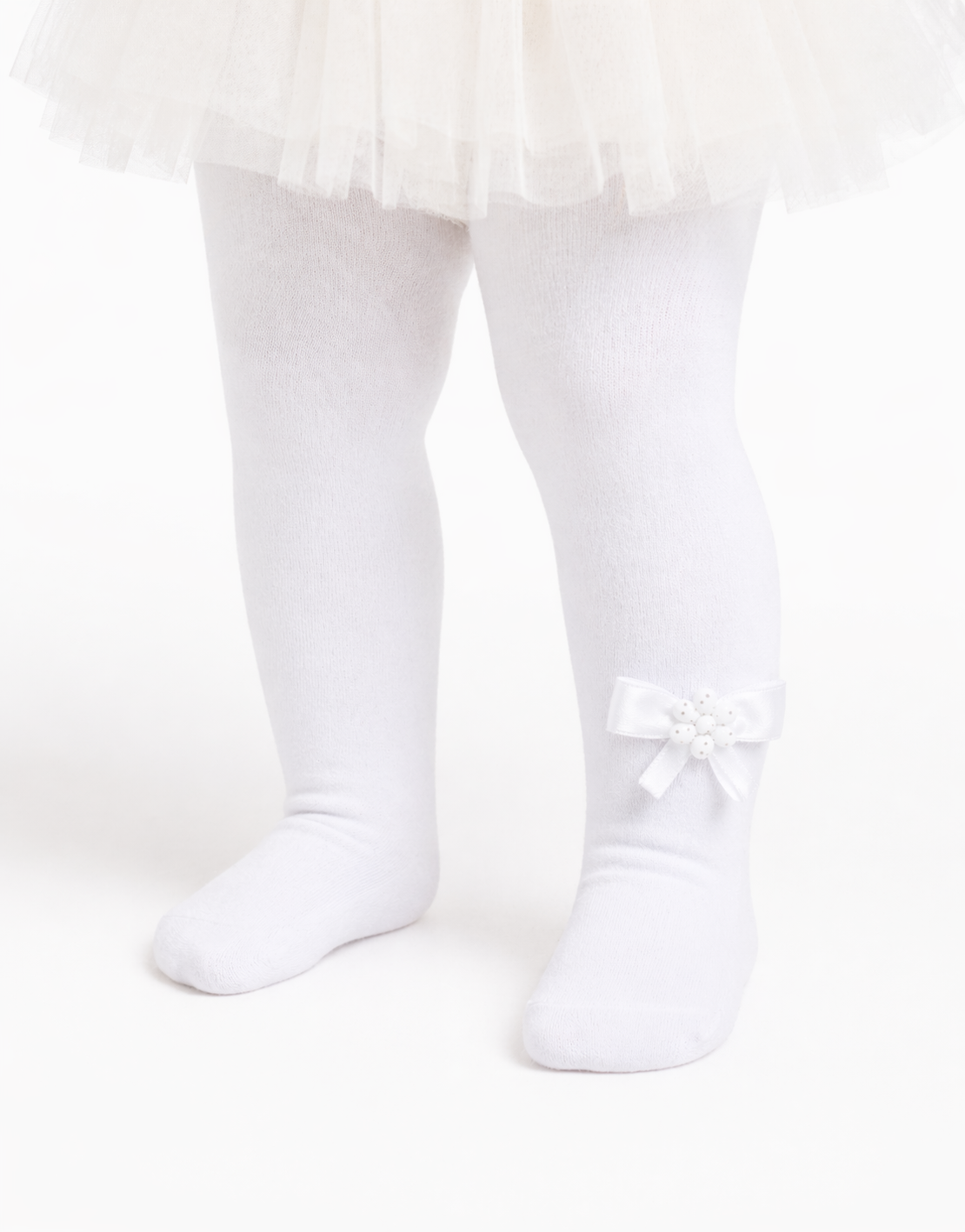 Weiße Strumpfhose in Weiß festlich für Taufe