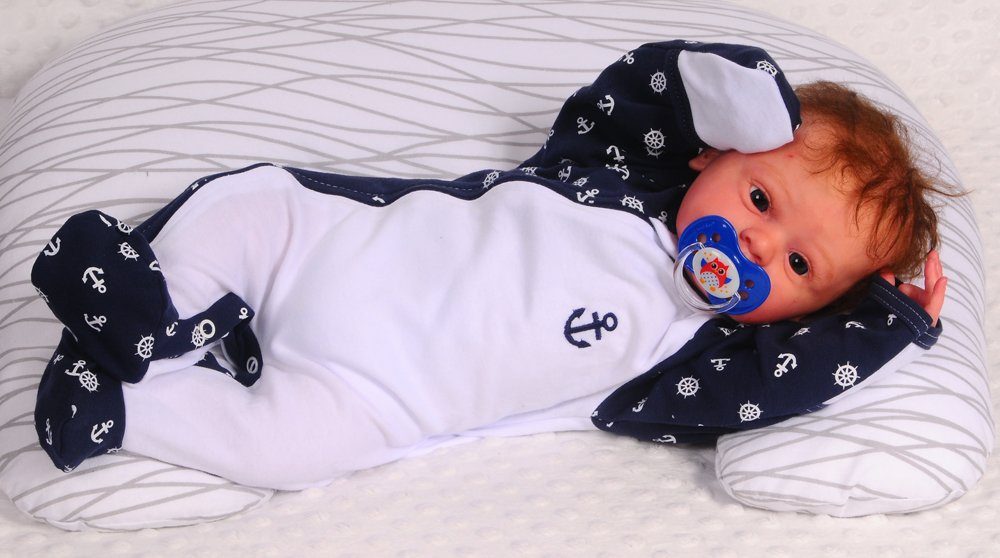 Baby Strampler Schlafanzug mit Ankermuster