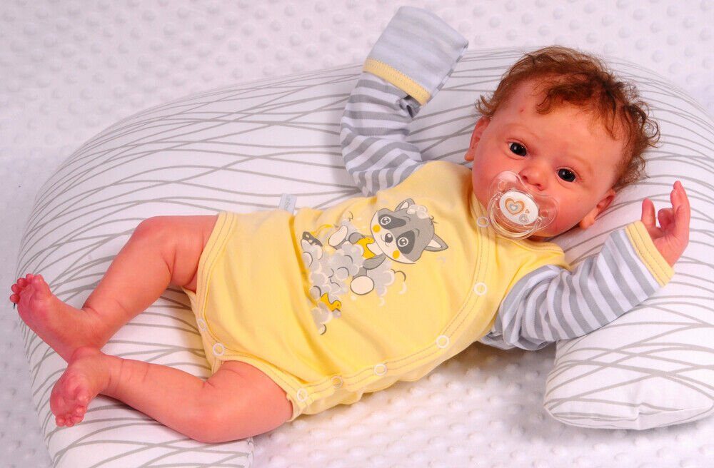 Wickelbody Body langarm mit Kratzschutz in Gelb mit Waschbär Aufdruck