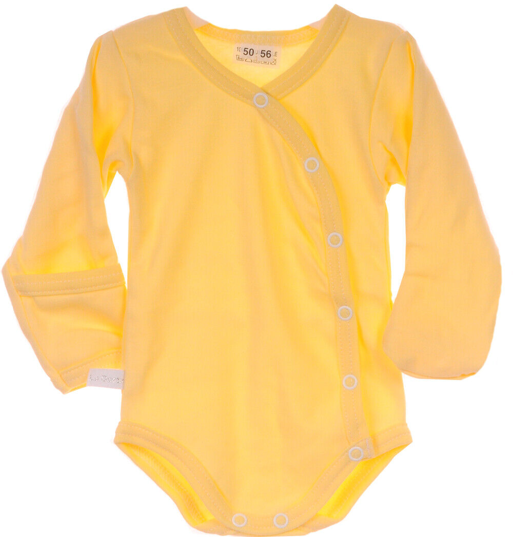 Baby Body Wickelbody mit Kratzschutz in Gelb