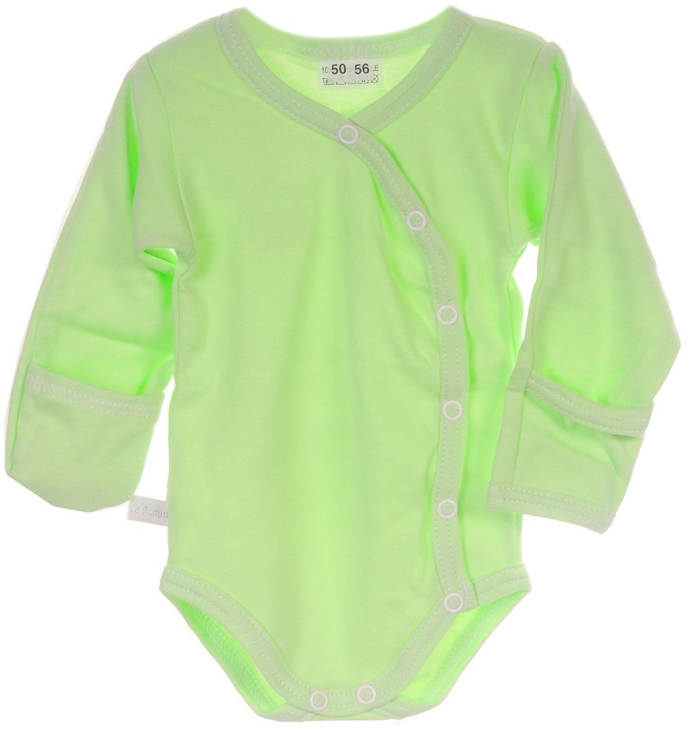 Baby Body in Apfelgrün Wickelbody mit Kratzschutz