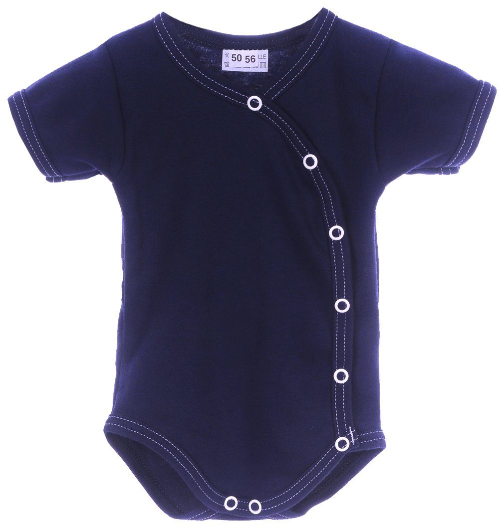 Baby Body Kurzarmbody Wickelbody in Blau