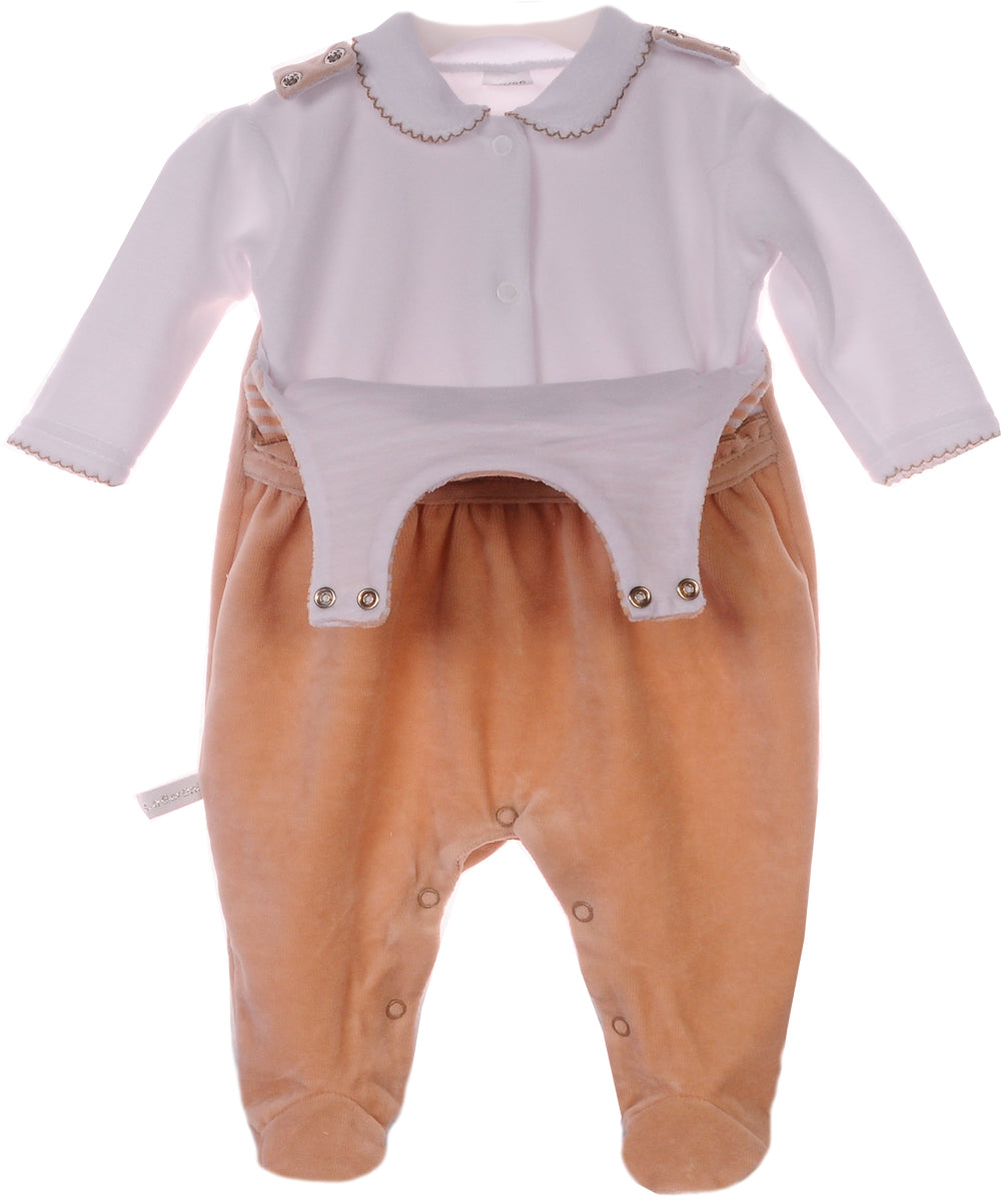Strampler und Hemdchen Baby Anzug in Beige mit Tieren