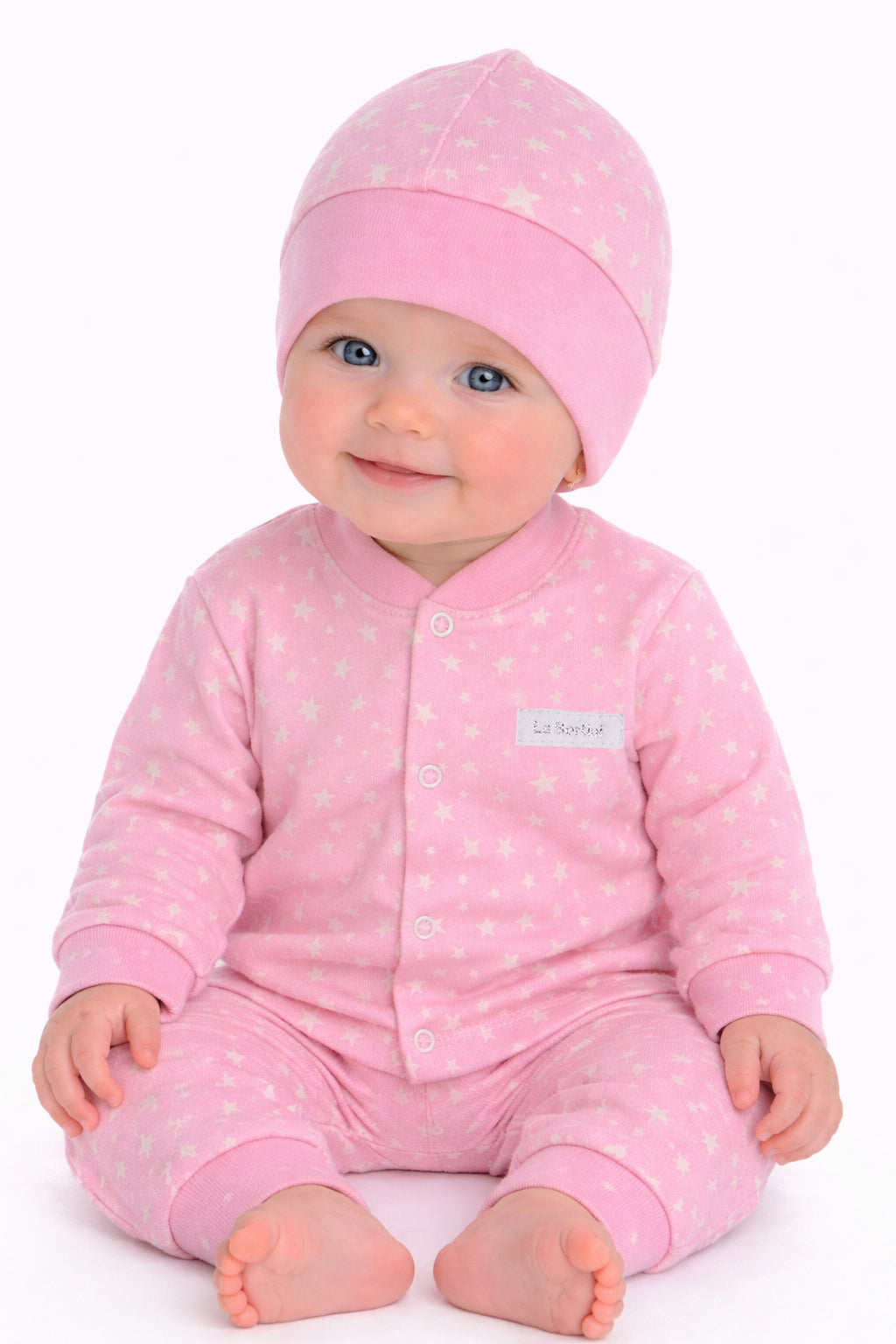 Baby Anzug 3-teilig Hemdchen Hose Mütze in Rosa