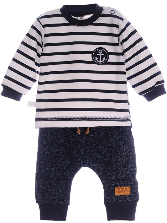 Anzug 2tlg T-Shirt und Hose für Babys und Kinder Baby Set gestreift mit Anker