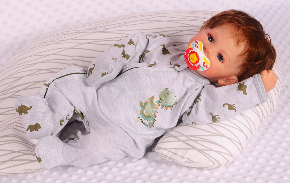 Baby Strampler Schlafanzug Pyjama Einteiler mit Füßchen und Reißverschluss