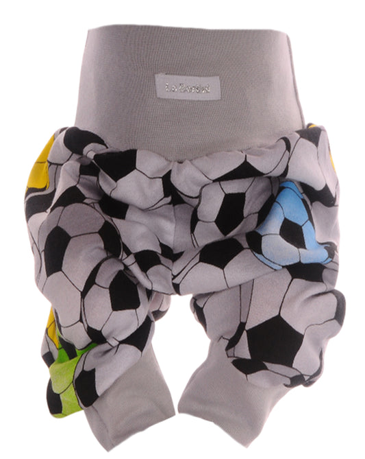 Baby Hose in Grau mit Fußbällen Muster