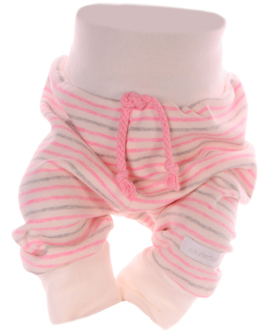 Baby Hose geringelt Mitwachshose in Rosa