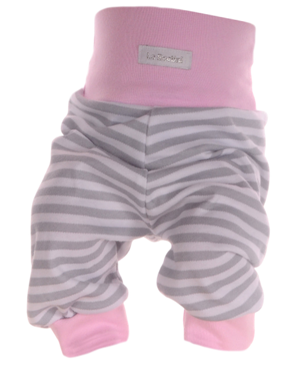 Baby Anzug Wickelbody Hose Mütze in Rosa mit Waschbär