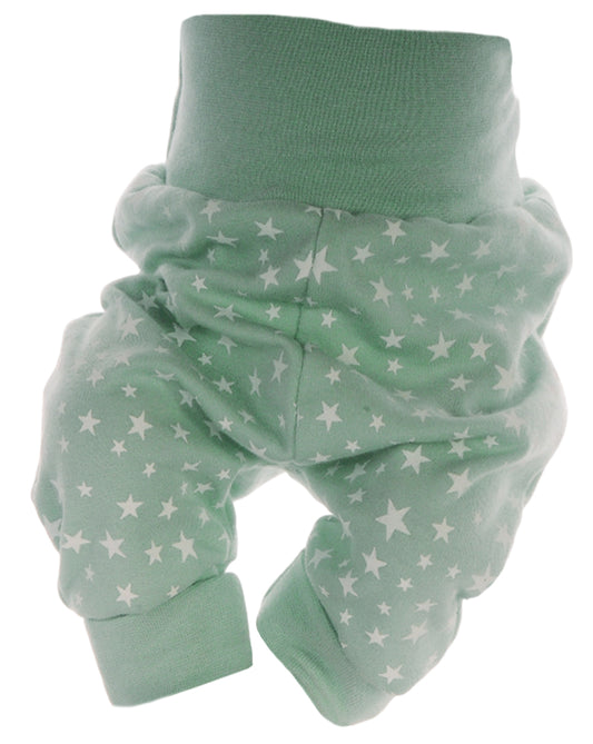 Baby Hose Mitwachshose in Mintgrün mit Sternchen Muster