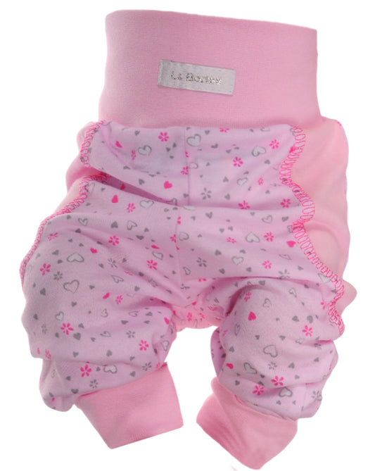 Baby Hose Erstlingshose in Rosa mit Blumen Muster