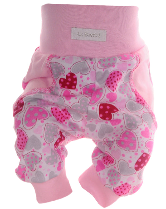 Baby Hose Erstlingshose in Rosa mit Herzchen Muster