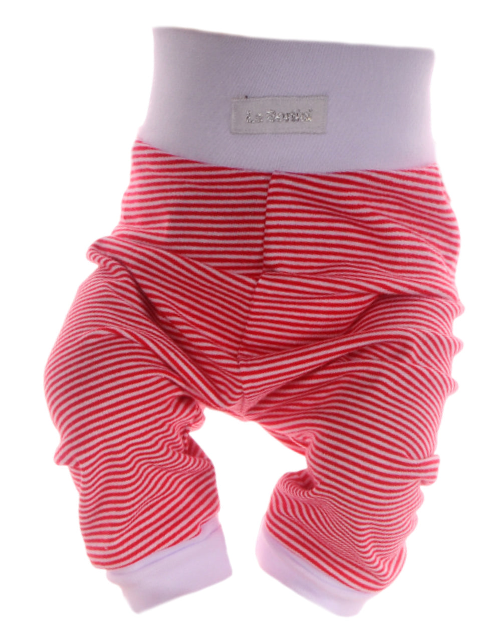 Baby Anzug für Weihnachten Wickelbody Hose Mütze Socken Set in Rot gestreift