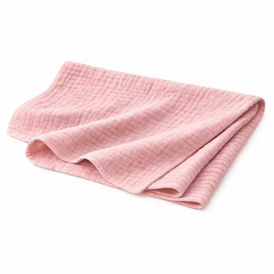 Baby Spucktuch 1 Stück 90 x 65cm aus weichem Musselin Stofftuch in Altrosa