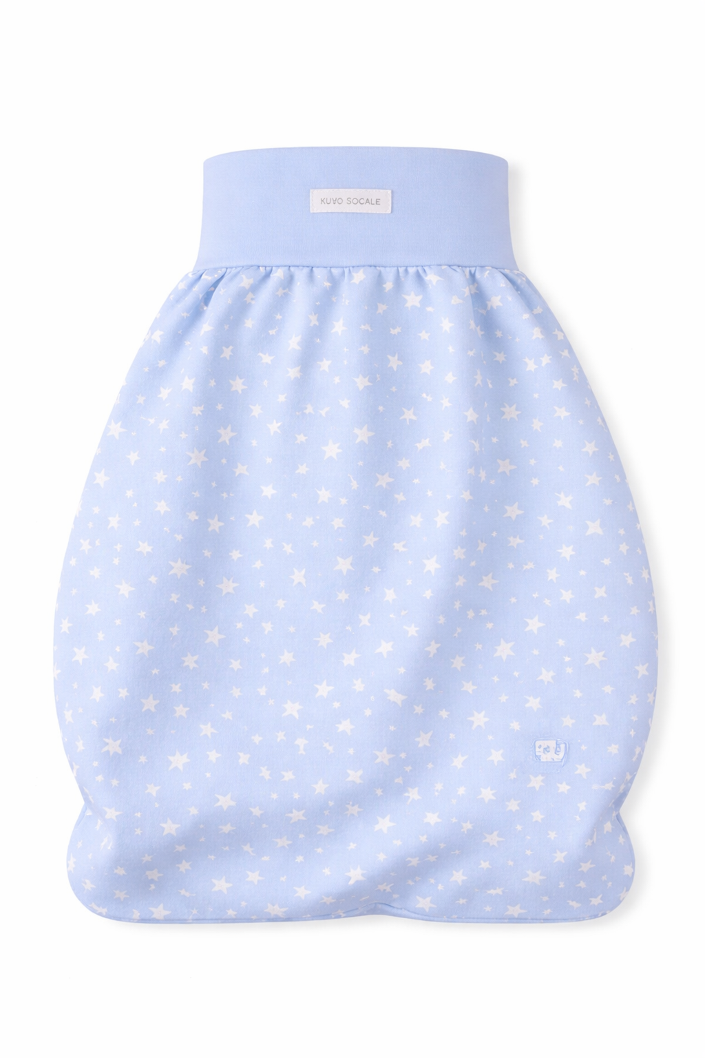 Baby Pucksack Fußsack für Sommer Frühjahr Stramplersack einlagig in Blau mit Sternchen