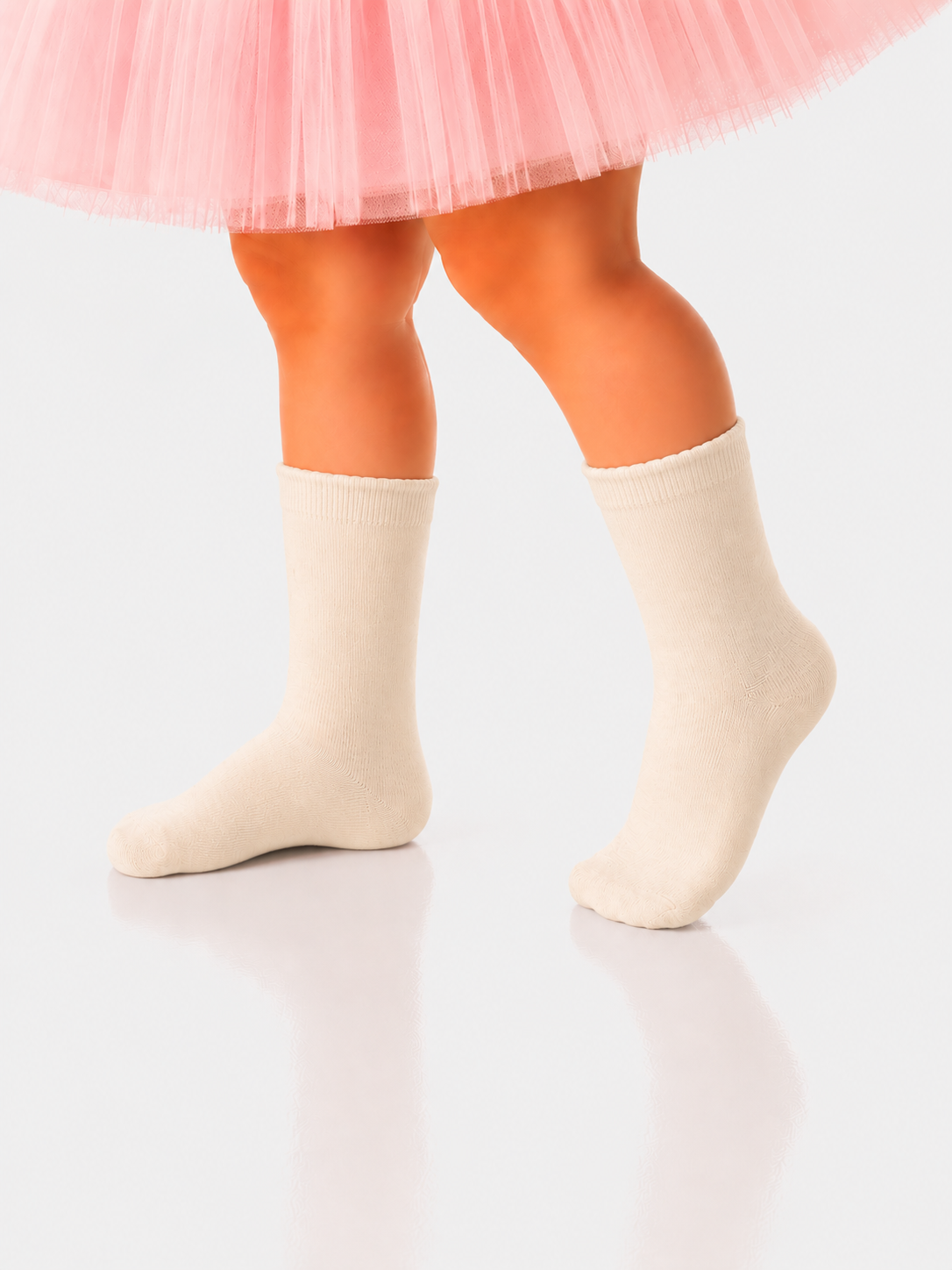 Lange Socken in Creme Strümpfe