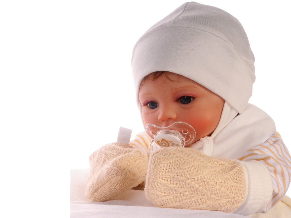 Baby Fäustlinge Strickhandschuhe Handschuhe in Beige