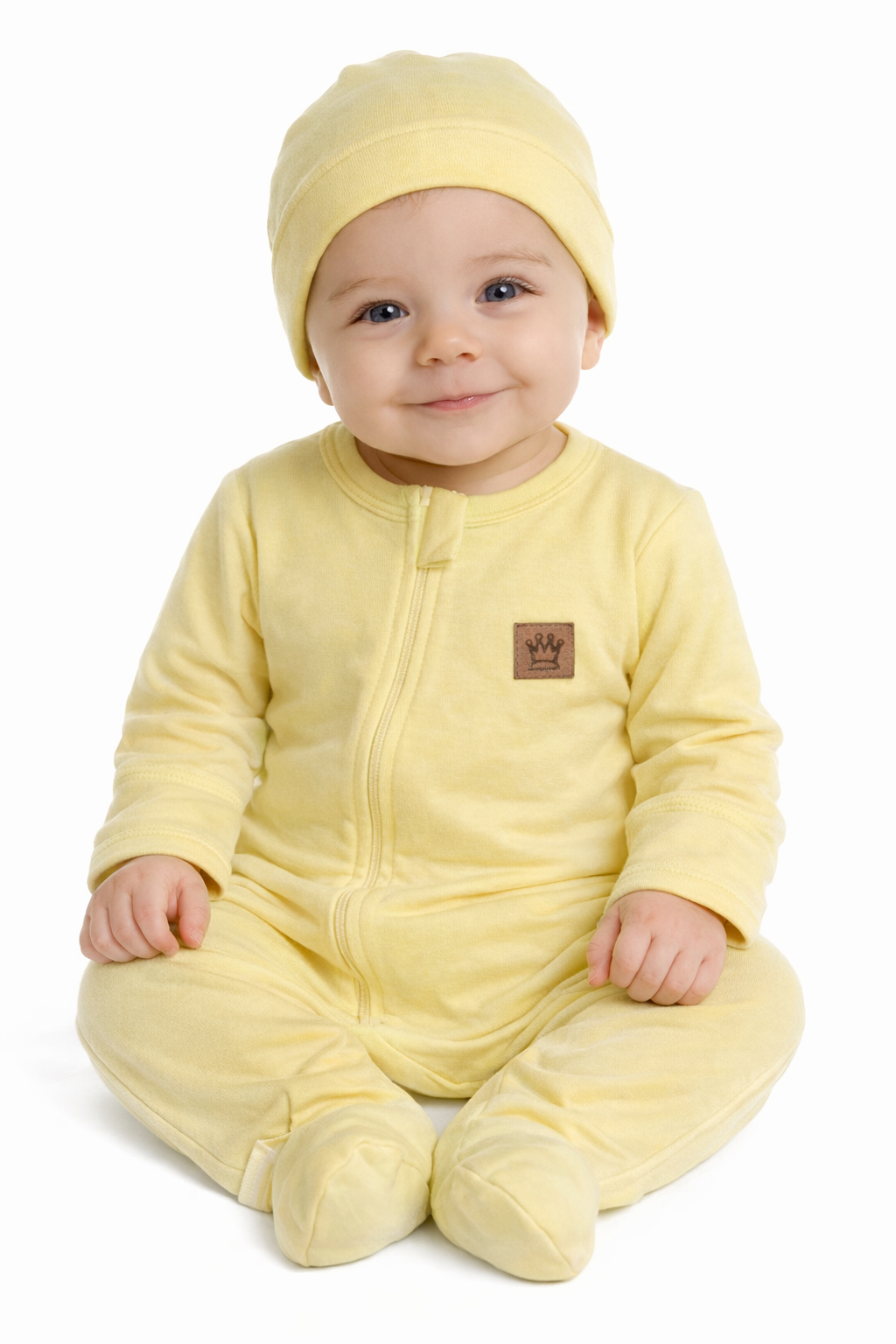Strampler Overall und Mütze Set 2-teilig in Gelb