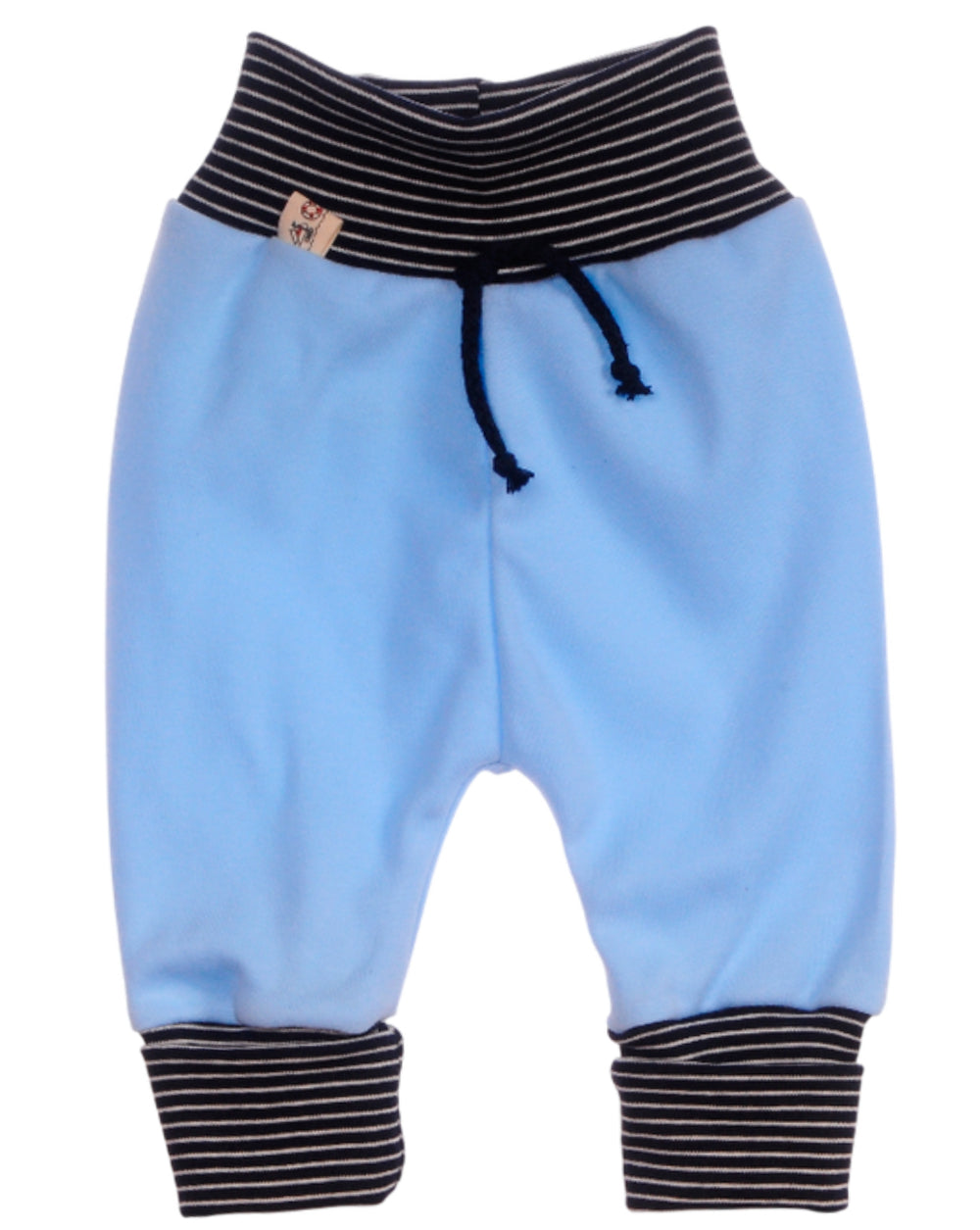Baby Anzug Langarmshirt und Mitwachshose in Blau mit Segelboot