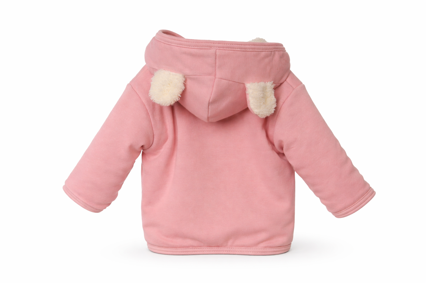 Baby Jacke Erstlingsjacke aus Fleece und Baumwolle in Altrosa
