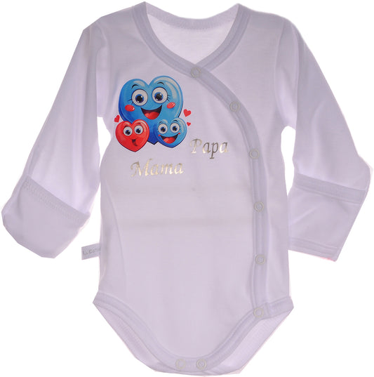 Baby Body Wickelbody mit Kratzschutz langarm 44 50 56 62 68 74 80 86 92 98 104