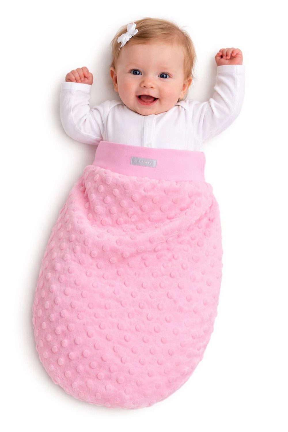 Baby Pucksack Fußsack doppellagig in Rosa