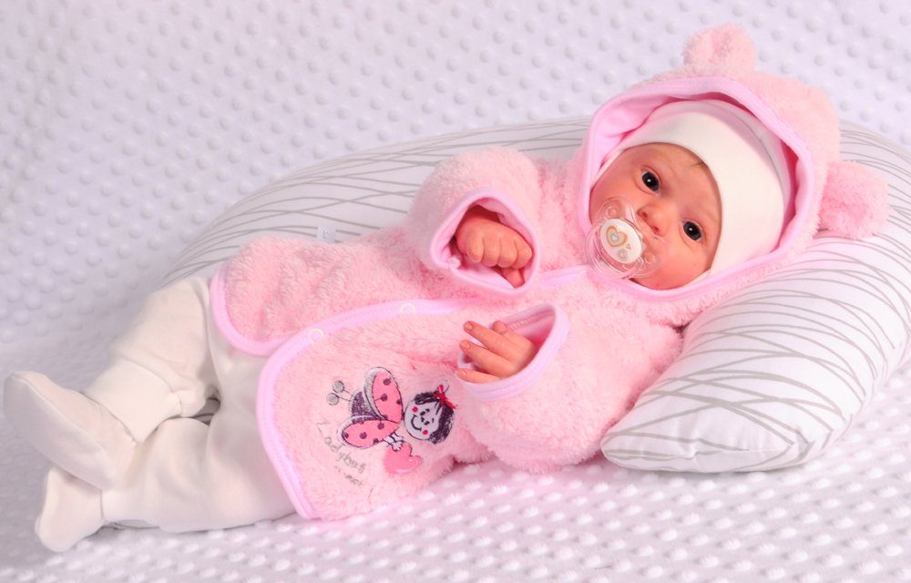 Baby Jacke in Rosa Fleece Jäckchen 50 56 62 68 74