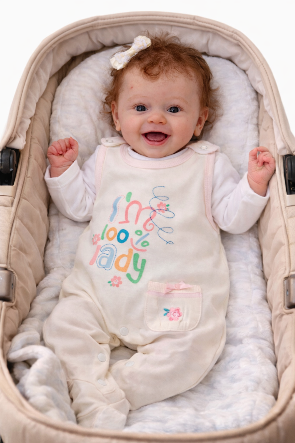 Erstlingsausstattung Paket 21 Tlg in Creme für Mädchen