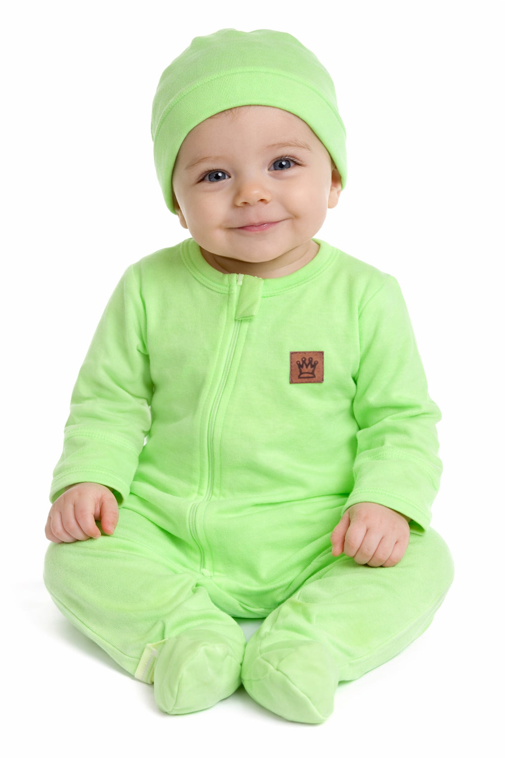 Strampler Overall und Mütze Set 2-teilig in Grün