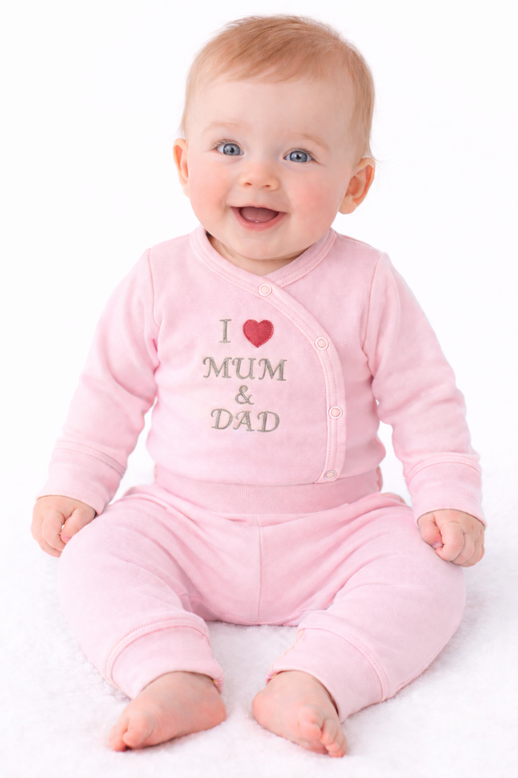 Body und Hose Baby Anzug in Rosa Wickelbody